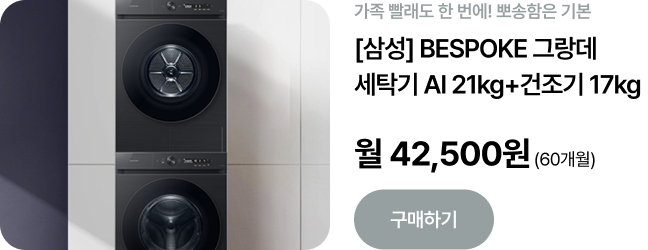 [삼성] BESPOKE 그랑데 세탁기 건조기